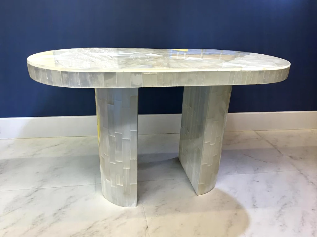 Elevate Your Home with Exquisite Selenite Table Tops - Order Now